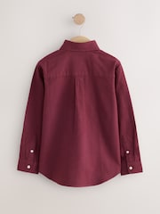Burgundy Red Long Sleeve Brushed Oxford Shirt (3-16yrs) - Image 2 of 4