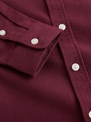 Burgundy Red Long Sleeve Brushed Oxford Shirt (3-16yrs) - Image 4 of 4