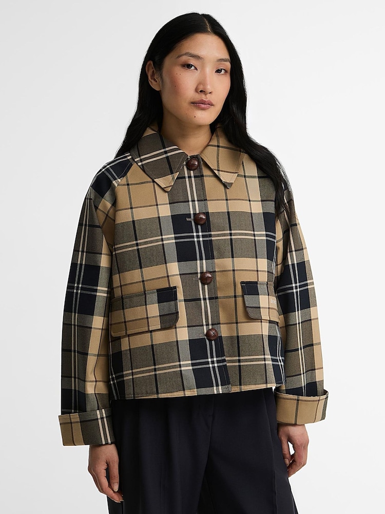 Barbour® Blue Delilah Checked Showerproof Jacket - Image 1 of 4