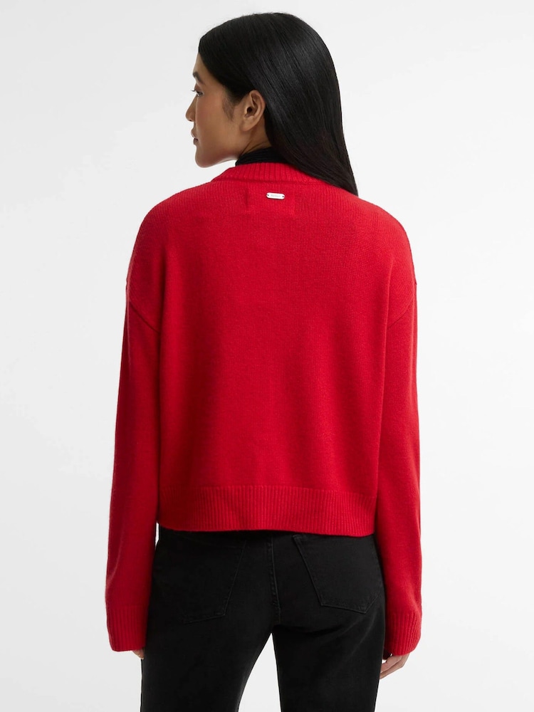 Barbour® Red Woodhouse Cashmere Blend Knitted Cardigan - Image 2 of 6 Barbour® Red Woodhouse Cashmere Blend Knitted Cardigan - Image 2 of 6