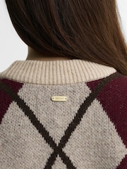 Barbour® Natural Harleigh Knitted Cardigan - Image 5 of 6