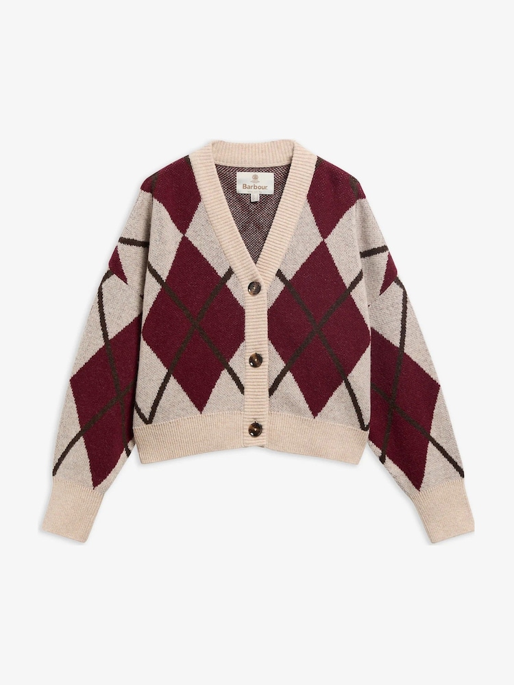 Barbour® Natural Harleigh Knitted Cardigan - Image 6 of 6 Barbour® Natural Harleigh Knitted Cardigan - Image 6 of 6
