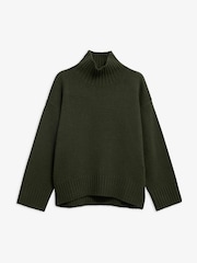 Barbour® Green Woodhouse Cashmere Blend Funnel Neck Knitted Jumper - Image 6 of 6