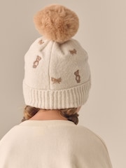 Ecru Bear Pom Beanie Hat (3mths-16yrs) - Image 3 of 6