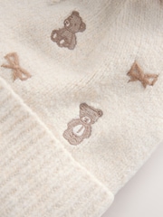 Ecru Bear Pom Beanie Hat (3mths-16yrs) - Image 6 of 6