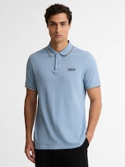 Barbour International Blue Evan Tipped Polo Shirt - Image 1 of 4