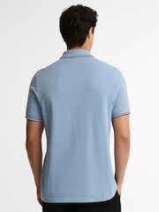 Barbour International Blue Evan Tipped Polo Shirt - Image 3 of 4