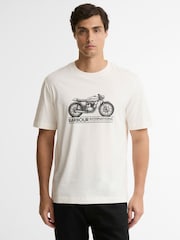 Barbour International White Piston Graphic T-Shirt - Image 1 of 4