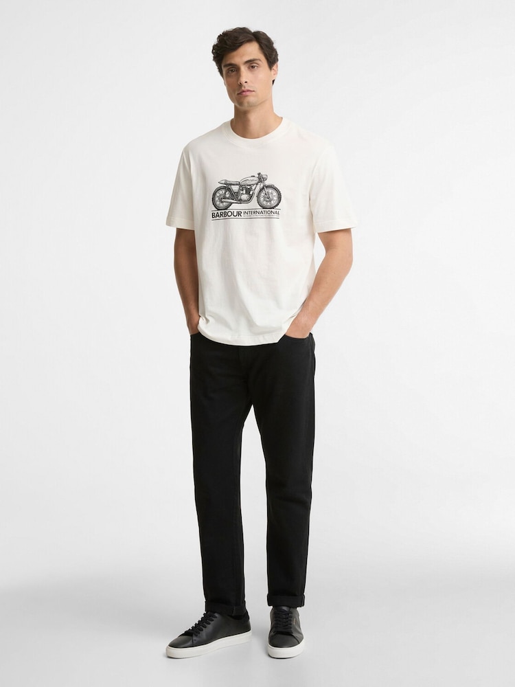 Barbour International White Piston Graphic T-Shirt - Image 2 of 4 Barbour International White Piston Graphic T-Shirt - Image 2 of 4