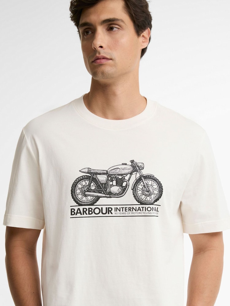 Barbour International White Piston Graphic T-Shirt - Image 4 of 4 Barbour International White Piston Graphic T-Shirt - Image 4 of 4