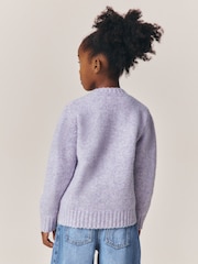 Little Bird by Jools Oliver Lilac Purple 3D Hand Crocheted Rainbow Floral Cardigan - Image 5 of 7