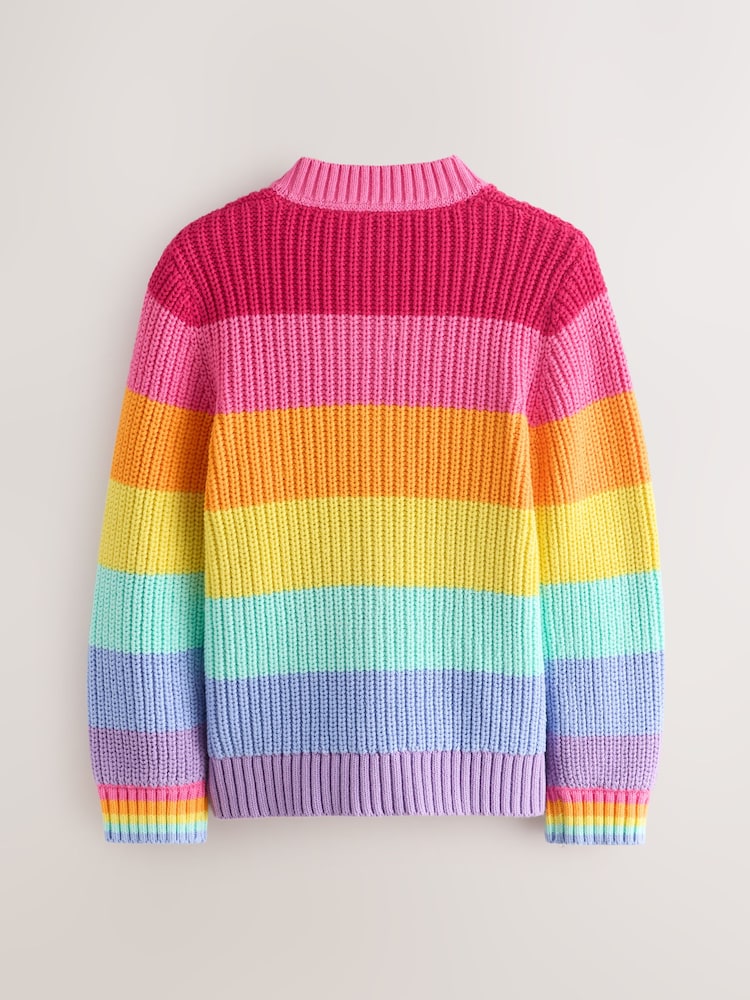 Little Bird by Jools Oliver Rainbow Colourblock Cardigan - Image 2 of 5