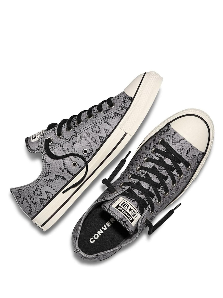Converse Grey/White Chuck Taylor Animal Scale Low Trainers - Image 2 of 6 Converse Grey/White Chuck Taylor Animal Scale Low Trainers - Image 2 of 6