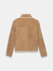 Mint Velvet Natural Suede Crochet Trim Jacket - Image 8 of 8