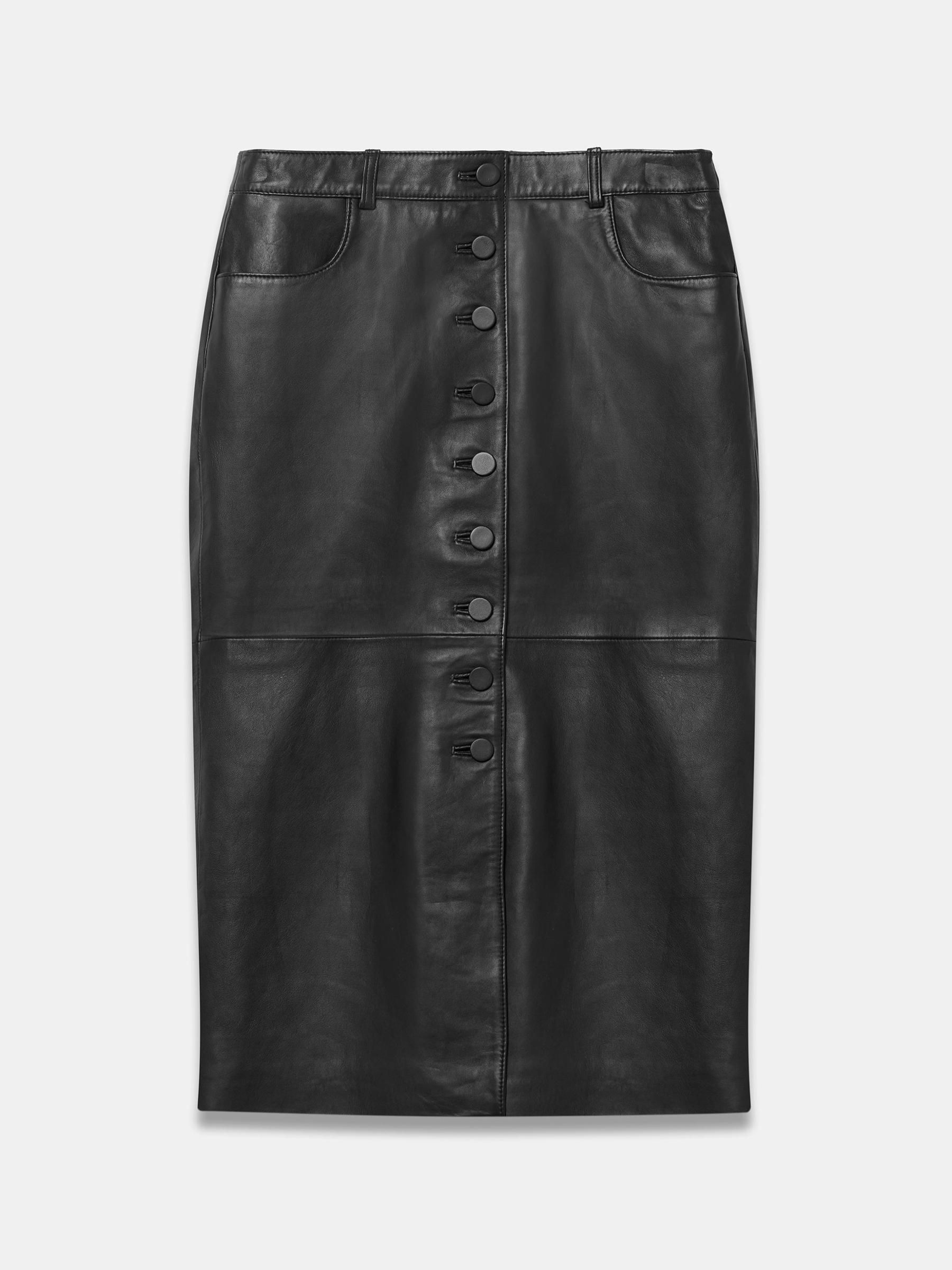Buy Mint Velvet Black Leather Midi Skirt from Next USA
