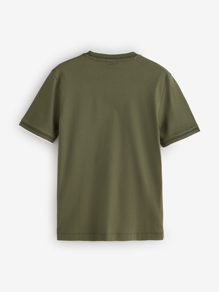 BOSS Green Tessler Regular-Fit Tipped Detail T-Shirt - Image 2 of 2 BOSS Green Tessler Regular-Fit Tipped Detail T-Shirt - Image 2 of 2