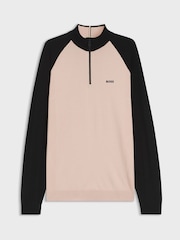 BOSS Orange Regular Fit Quarter Zip Logo Jumper - Image 1 of 1