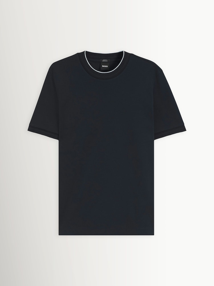 BOSS Blue Tessler Regular-Fit Tipped Detail T-Shirt - Image 2 of 2 BOSS Blue Tessler Regular-Fit Tipped Detail T-Shirt - Image 2 of 2