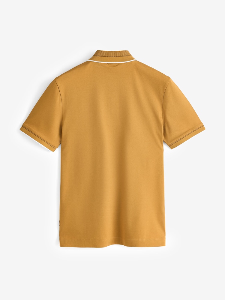 BOSS Gold Regular Fit Phillipson Tipped Polo Shirt - Image 2 of 2