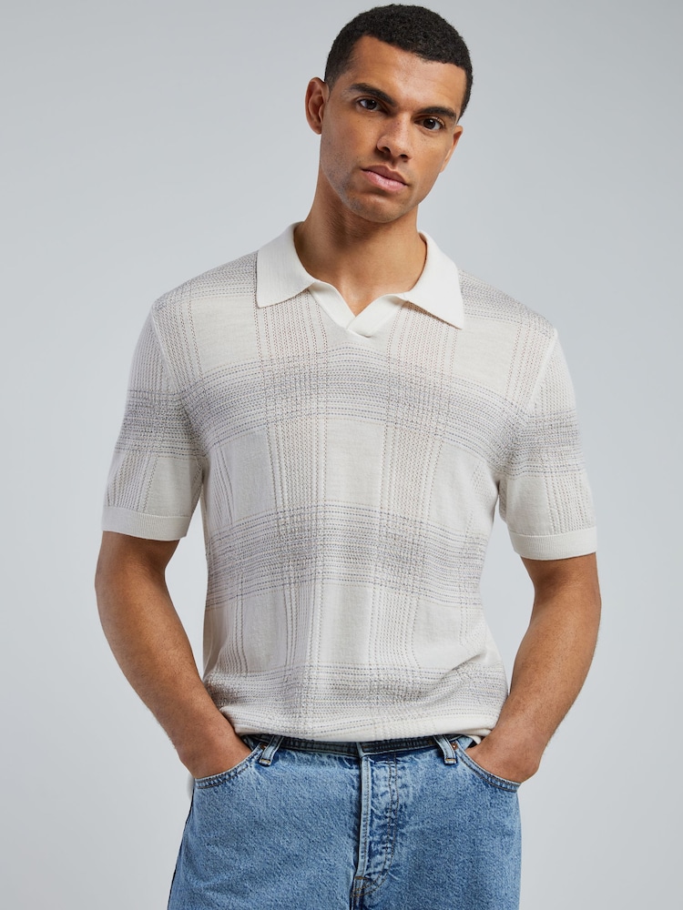 BOSS White Lamoroso Regular Fit Trophy Neck Polo Shirt - Image 1 of 5