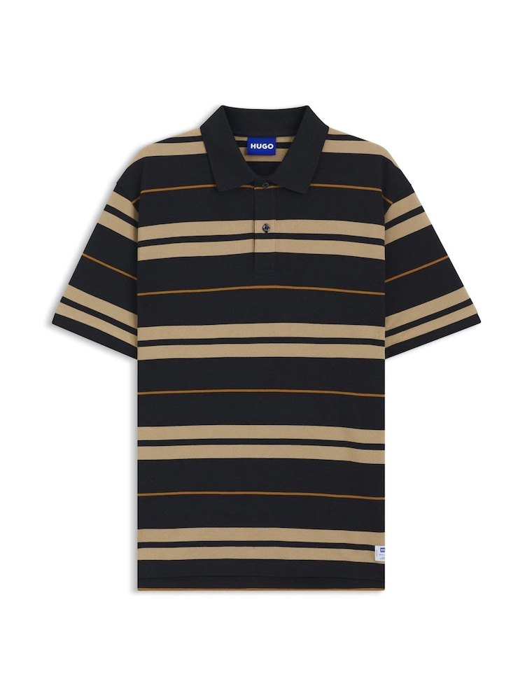 HUGO Natural Nivarsolo Relaxed-Fit Stripe Polo Shirt - Image 1 of 1