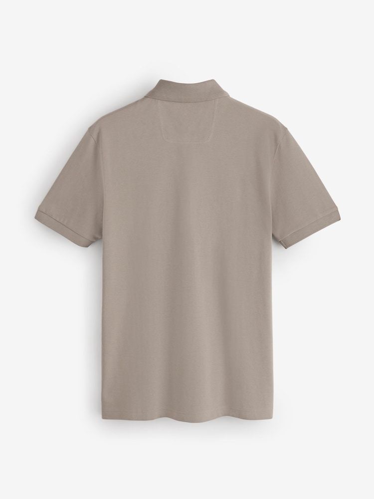 Brūns - BOSS Regular Fit Paddy Structure Logo polo krekls - Attēls 5 no 5
