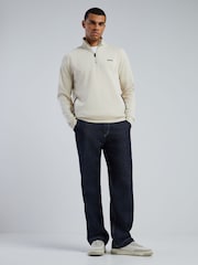 BOSS White Sense Regular-Fit Quarter Zip Logo Sweat Top - Image 2 of 5