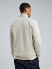 BOSS White Sense Regular-Fit Quarter Zip Logo Sweat Top - Image 3 of 5