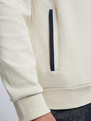 BOSS White Sense Regular-Fit Quarter Zip Logo Sweat Top - Image 5 of 5