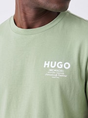 HUGO Light Green Nesptee Regular Fit Logo T-Shirt - Image 3 of 5