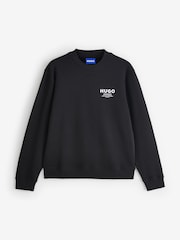 Қара - HUGO Nespon Regular Fit логотипі Sweat Top - 5суретінің 4 суреті