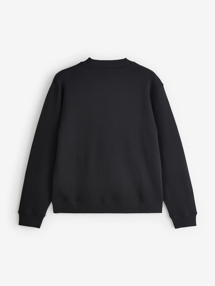 Қара - HUGO Nespon Regular Fit логотипі Sweat Top - 5суретінің 5 суреті