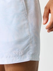 BOSS White Bream Printed Swim Shorts - Image 4 of 6