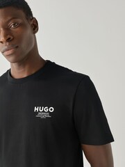 Черный - Футболка классического кроя с логотипом HUGO Nespee - Изображение 2 5