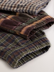 Tan/Teal/Rust Transport Check Woven Bottom Pyjamas 3 Pack (9mths-12yrs) - Image 10 of 10