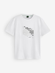 BOSS White Regular Fit Graphic Logo T-Shirt - Image 1 of 1