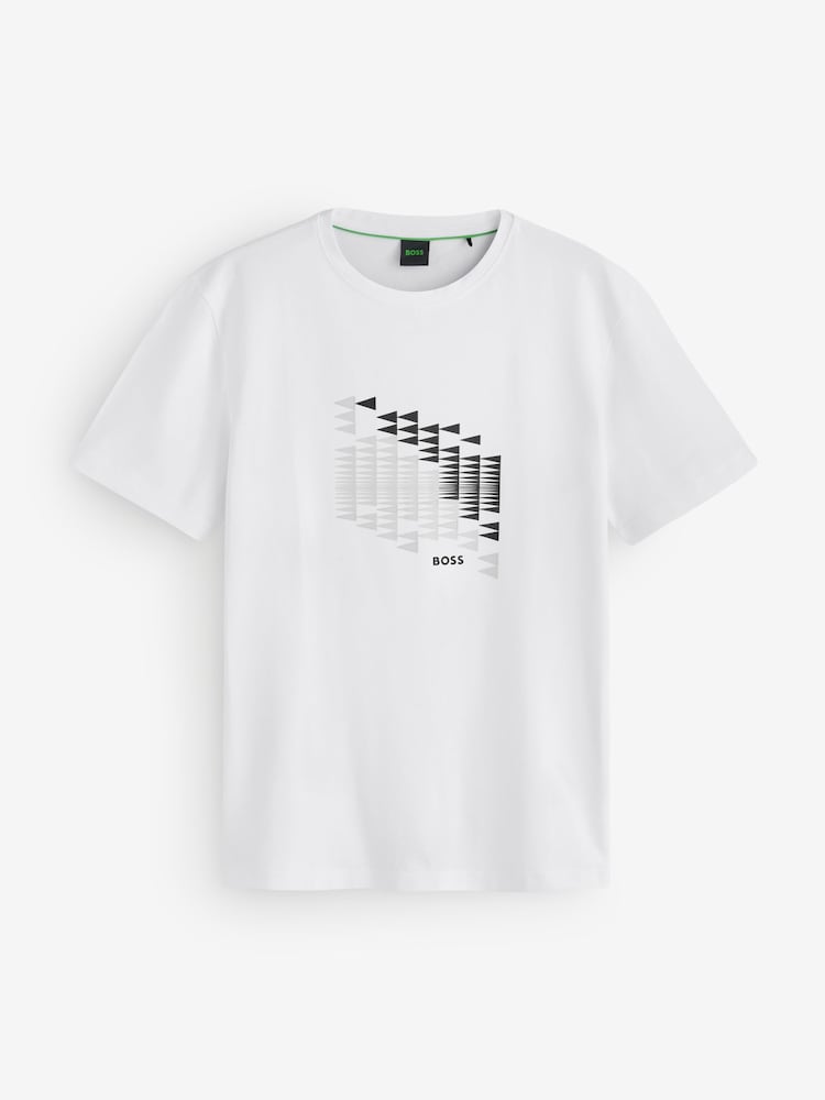 BOSS White Regular Fit Graphic Logo T-Shirt - Image 1 of 1 BOSS White Regular Fit Graphic Logo T-Shirt - Image 1 of 1