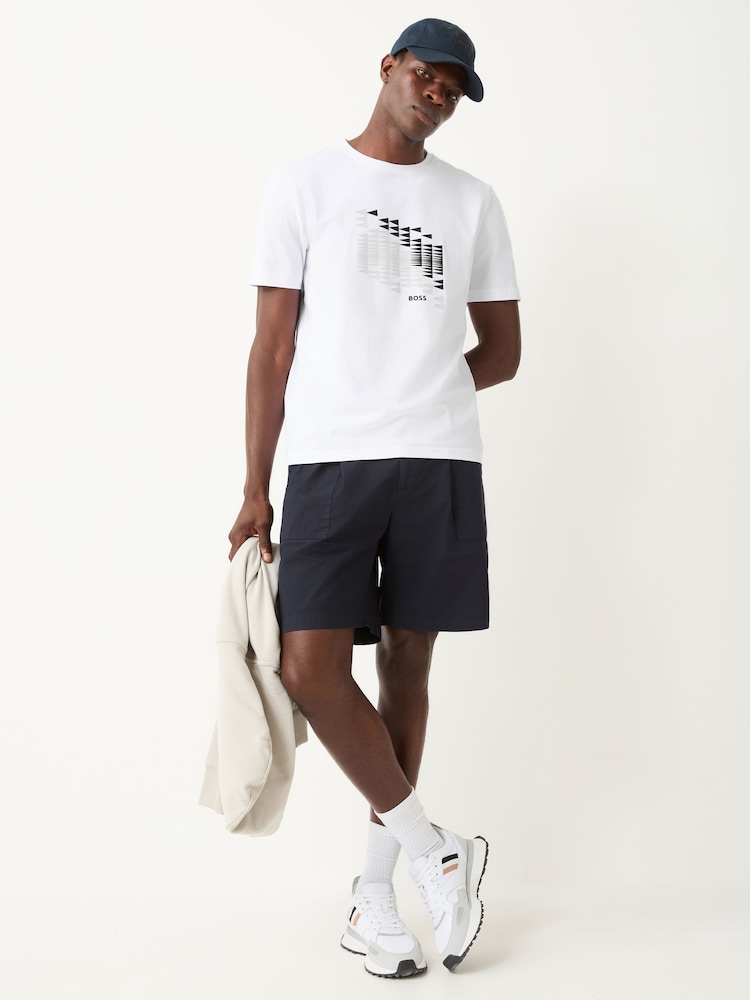 BOSS White Regular Fit Graphic Logo T-Shirt - Image 2 of 5 BOSS White Regular Fit Graphic Logo T-Shirt - Image 2 of 5