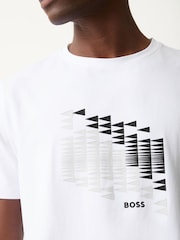 BOSS White Regular Fit Graphic Logo T-Shirt - Image 4 of 5