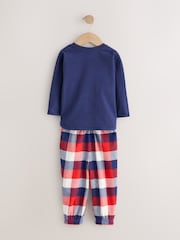 Blue/Navy Emergency Vechiles Check Woven Bottom Pyjamas 3 Pack (9mths-12yrs) - Image 5 of 7