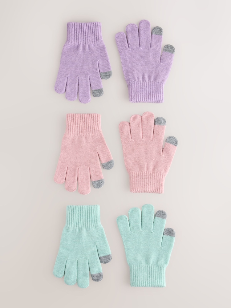 Pink/ Purple/ Blue Magic Gloves 3 Pack (3-16yrs) - Image 1 of 3