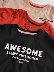 أسود/أحمر/صخري - Long Sleeve Jogger Pyjamas 3 Pack (9mths-11yrs) - صورة 10 من 11
