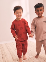 أسود/أحمر/صخري - Long Sleeve Jogger Pyjamas 3 Pack (9mths-11yrs) - صورة 2 من 11