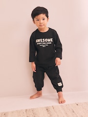 أسود/أحمر/صخري - Long Sleeve Jogger Pyjamas 3 Pack (9mths-11yrs) - صورة 3 من 11