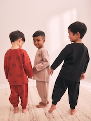 أسود/أحمر/صخري - Long Sleeve Jogger Pyjamas 3 Pack (9mths-11yrs) - صورة 4 من 11