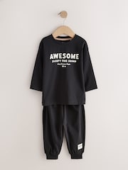 أسود/أحمر/صخري - Long Sleeve Jogger Pyjamas 3 Pack (9mths-11yrs) - صورة 6 من 11
