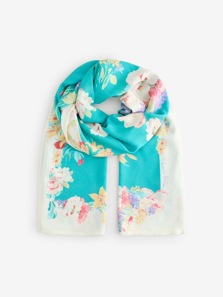 Laura Ashley Green Everingham Meadow Print Scarf - Image 1 of 3