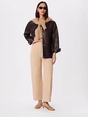 Whistles Wide Leg Casual Cotton Trousers - Imaginea 1 din 5