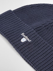 Barbour® Blue Cascade Knitted Beanie Hat - Image 3 of 4