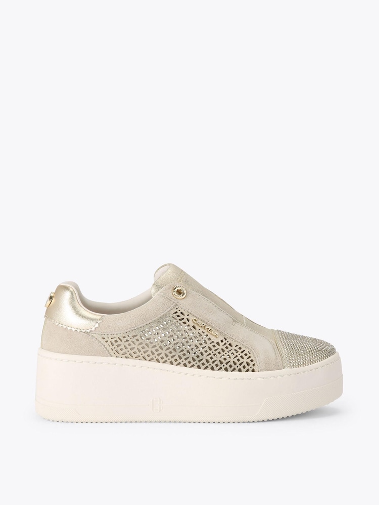 Carvela Gold Connected Laser Trainers - Image 1 of 4
